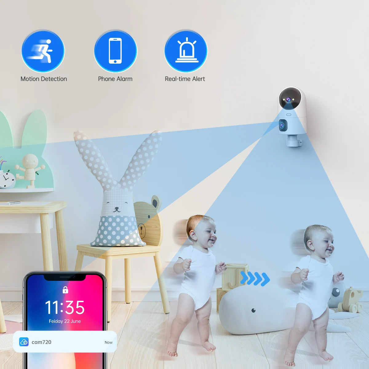 Caméra IP 5G WiFi Double Objectif Maison Intelligente Caméra De Surveillance Intérieure Suivi Automatique Sécurité Bébé Moniteur