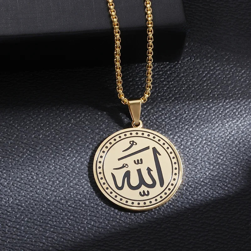 Couleur or musulman Allah Coran pendentif collier hommes femmes mode foi islam bijoux religieux Ramadan cadeaux