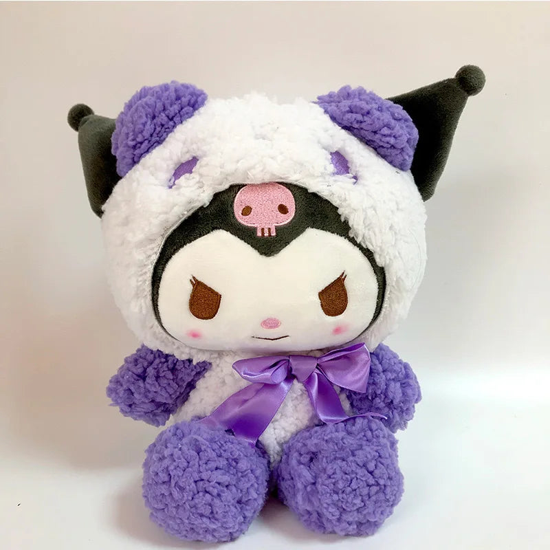 Kawaii Sanrio Peluches Jouet Hello Kitty Cinnamonroll Pochacco Kuromi Poupée en peluche Cos Ours Jouets mignons pour enfants