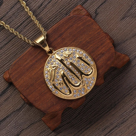 Couleur or musulman Allah Coran pendentif collier hommes femmes mode foi islam bijoux religieux Ramadan cadeaux