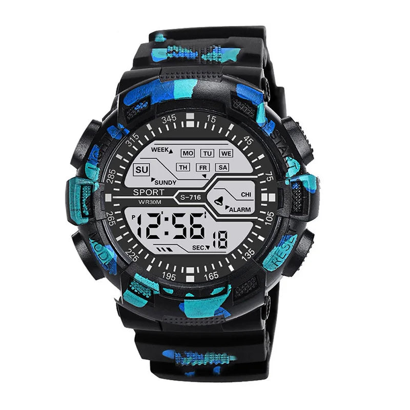 Montre Homme Multifonction Grand écran LED Électronique Étanche Lumineux Militaire Numérique Montres-Bracelets Reloj Hombre