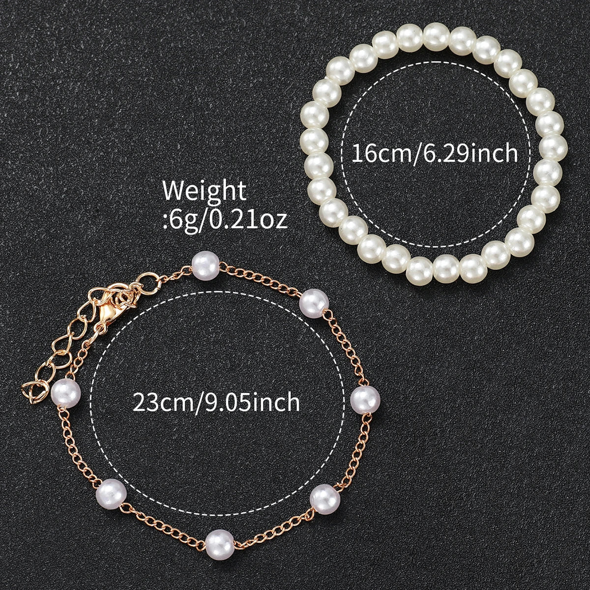3pcs/set Montre à quartz à bracelet en cuir pour femmes à la mode et ensemble de bracelets en perles