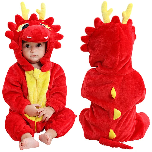 MICHLEY Carnaval Hiver Bébé Barboteuses À Capuche Flanelle Tout-petit Vêtements Pour Bébés Bodys D’Ensemble Combinaison Costume Pour Enfants Fille Garçon