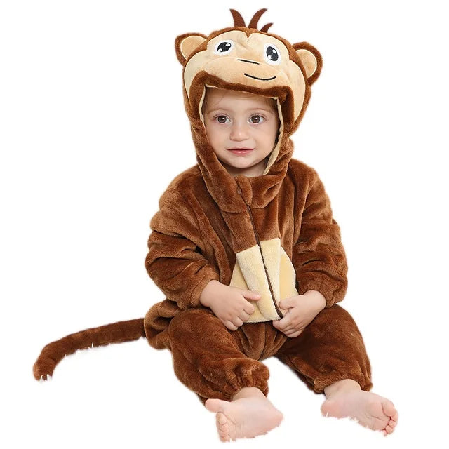 MICHLEY Carnaval Hiver Bébé Barboteuses À Capuche Flanelle Tout-petit Vêtements Pour Bébés Bodys D’Ensemble Combinaison Costume Pour Enfants Fille Garçon