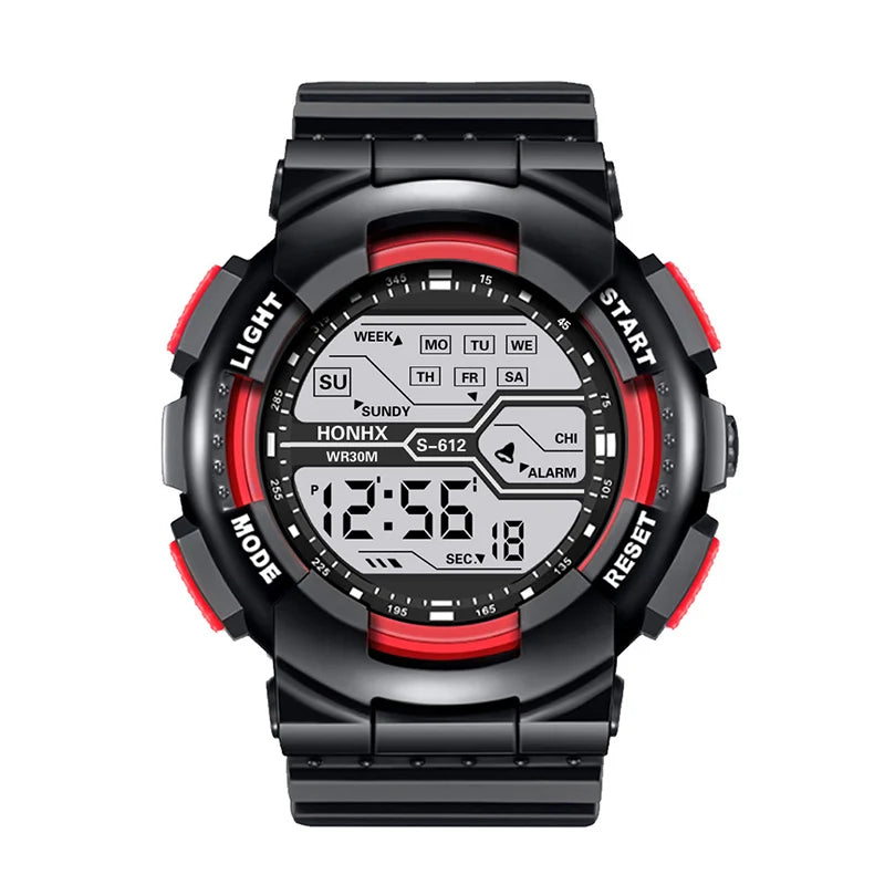 Montre Homme Multifonction Grand écran LED Électronique Étanche Lumineux Militaire Numérique Montres-Bracelets Reloj Hombre