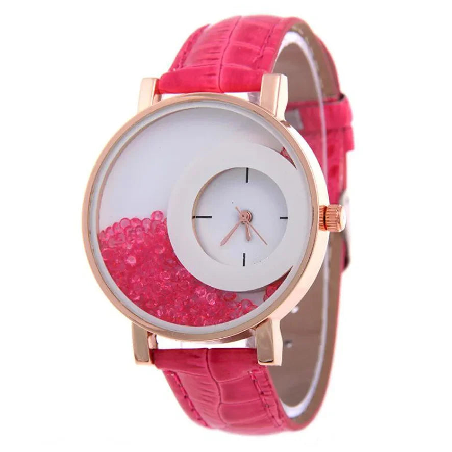 Broken Diamond Large Dial Student Montre pour femme Quartz Belt