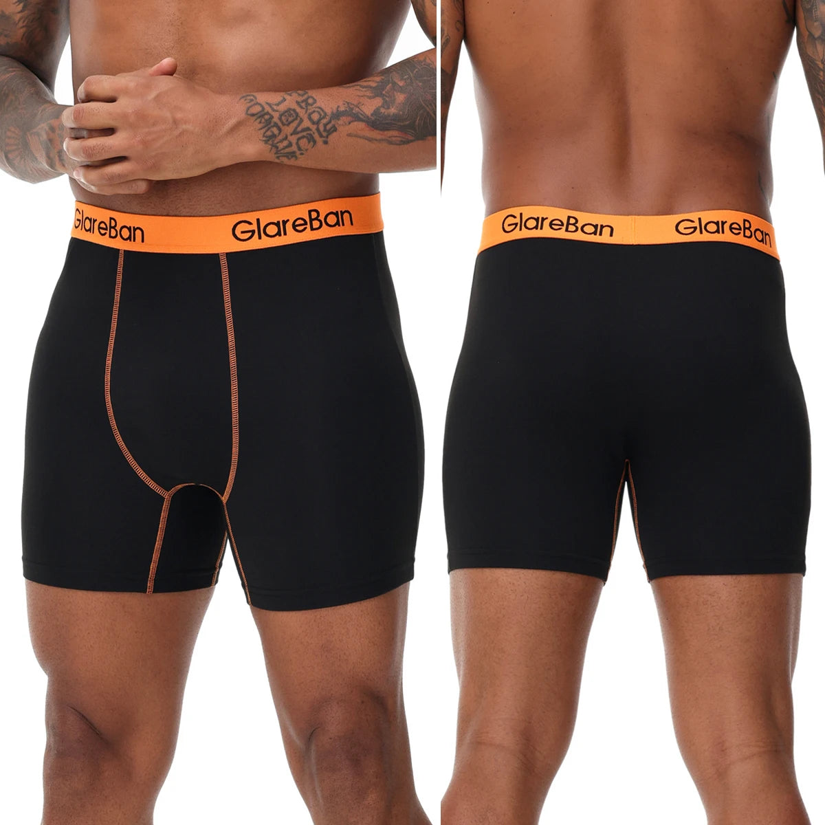 4pcs Set Mid-Long Boxer Shorts Hommes Sous-vêtements Homme Sous-vêtements pour Hommes Homme Boxershorts Slips Soft Panties Marque Sexy