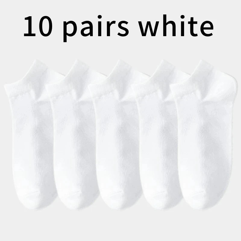 20/10/6/5/4/3/1pairs Chaussettes de cheville confortables respirantes en coton de mode pour hommes, chaussettes d’été pour hommes