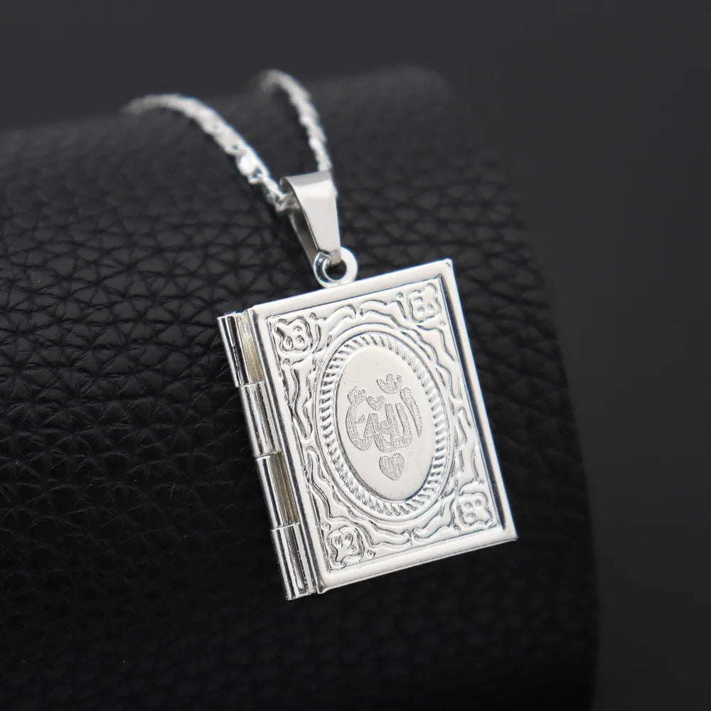 1 pièce de cadre photo islamique d’Allah Coran Collier pendentif pour hommes et femmes peut être placé Photo Mode Bijoux religieux Cadeau