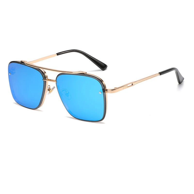 Nouvelles lunettes de soleil dégradées pour hommes Mode Métal Grand cadre Lunettes de soleil Marque Design Luxe Lunette De Soleil Homme