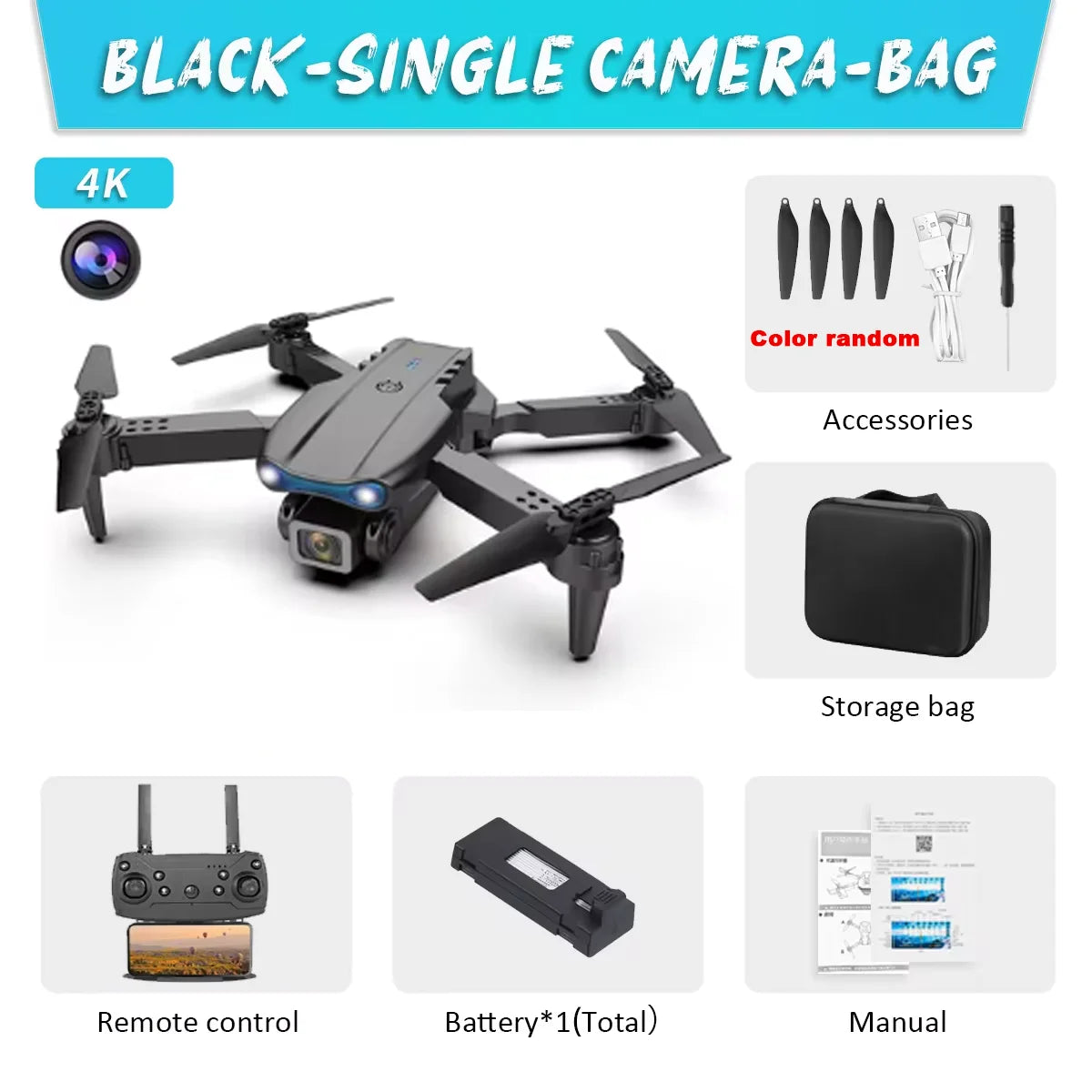 KBDFA E99Pro Drone HD Drone professionnel 4k Double caméra WIFI fpv Avion Quadcopter Évitement d’obstacles Photographie aérienne Drone