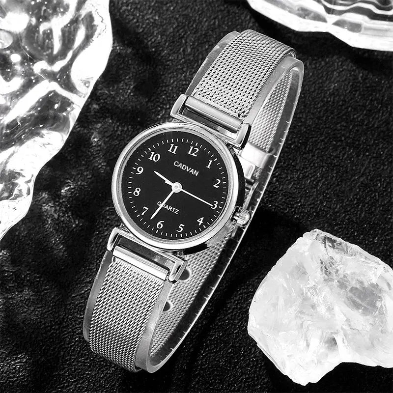 6PCS Ensemble Femmes Montres Mode Dames Quartz Montre Bracelet Ensemble Argenté Mesh Luxe Femmes Montres Robe Horloge Montre Femme