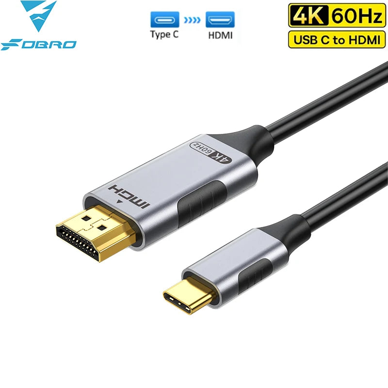 Câble USB C vers HDMI 8K@60Hz 4K@120Hz Câble HDTV de type C vers HDMI pour convertisseur de télévision MacBook Air iPad Adaptateur HDMI USB-C