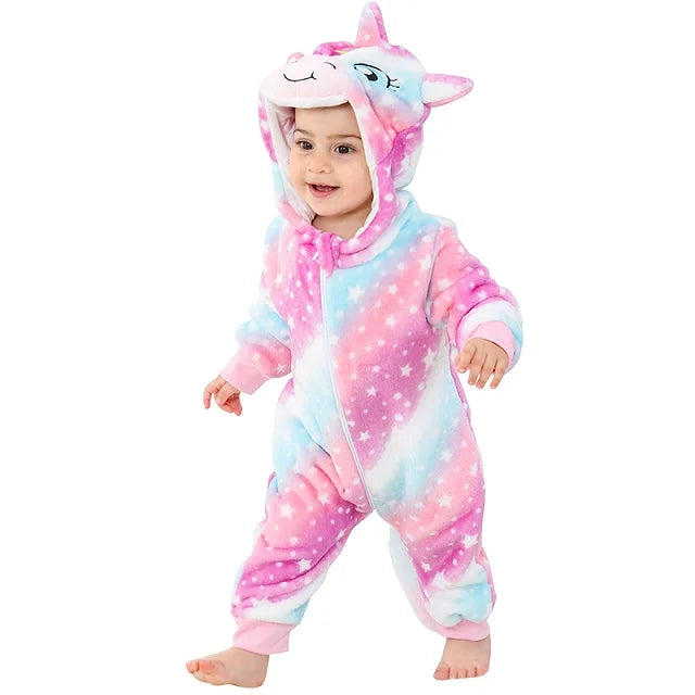 MICHLEY Carnaval Hiver Bébé Barboteuses À Capuche Flanelle Tout-petit Vêtements Pour Bébés Bodys D’Ensemble Combinaison Costume Pour Enfants Fille Garçon