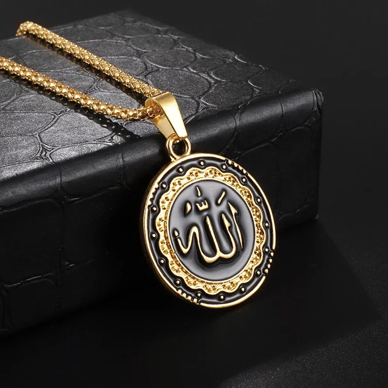 Couleur or musulman Allah Coran pendentif collier hommes femmes mode foi islam bijoux religieux Ramadan cadeaux
