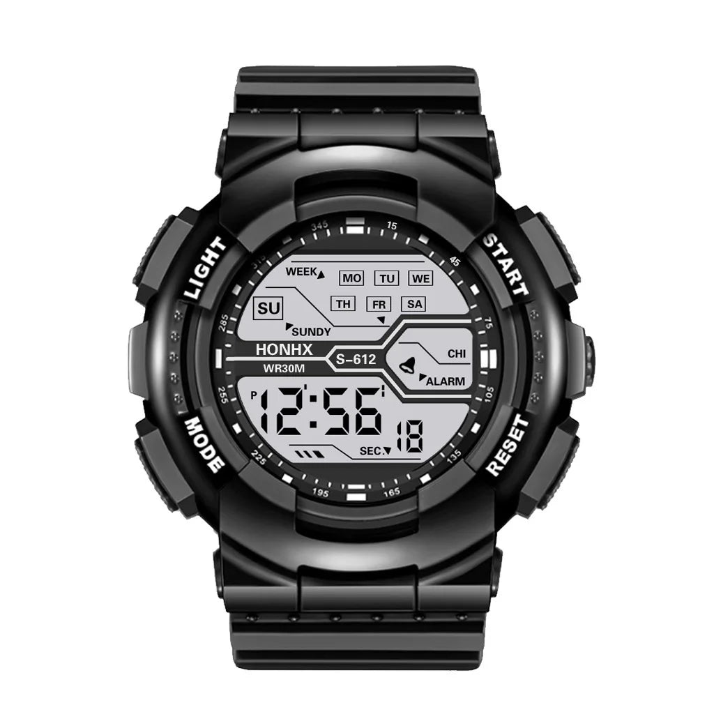 Montre Homme Multifonction Grand écran LED Électronique Étanche Lumineux Militaire Numérique Montres-Bracelets Reloj Hombre