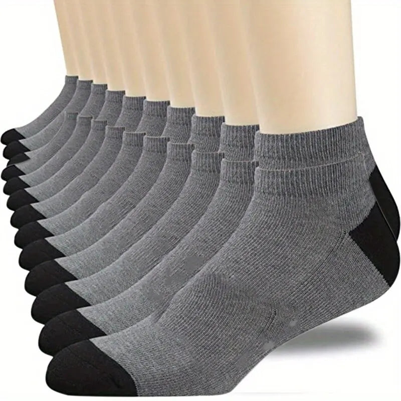 20/10/6/5/4/3/1pairs Chaussettes de cheville confortables respirantes en coton de mode pour hommes, chaussettes d’été pour hommes