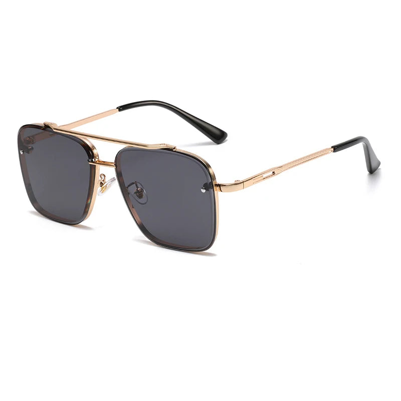 Nouvelles lunettes de soleil dégradées pour hommes Mode Métal Grand cadre Lunettes de soleil Marque Design Luxe Lunette De Soleil Homme