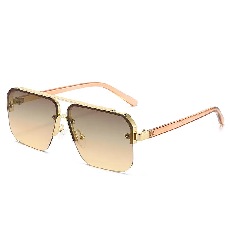 Nouvelles lunettes de soleil dégradées pour hommes Mode Métal Grande monture Lunettes de soleil Marque Design Luxe Lunette De Soleil Homme UV400 Lunettes