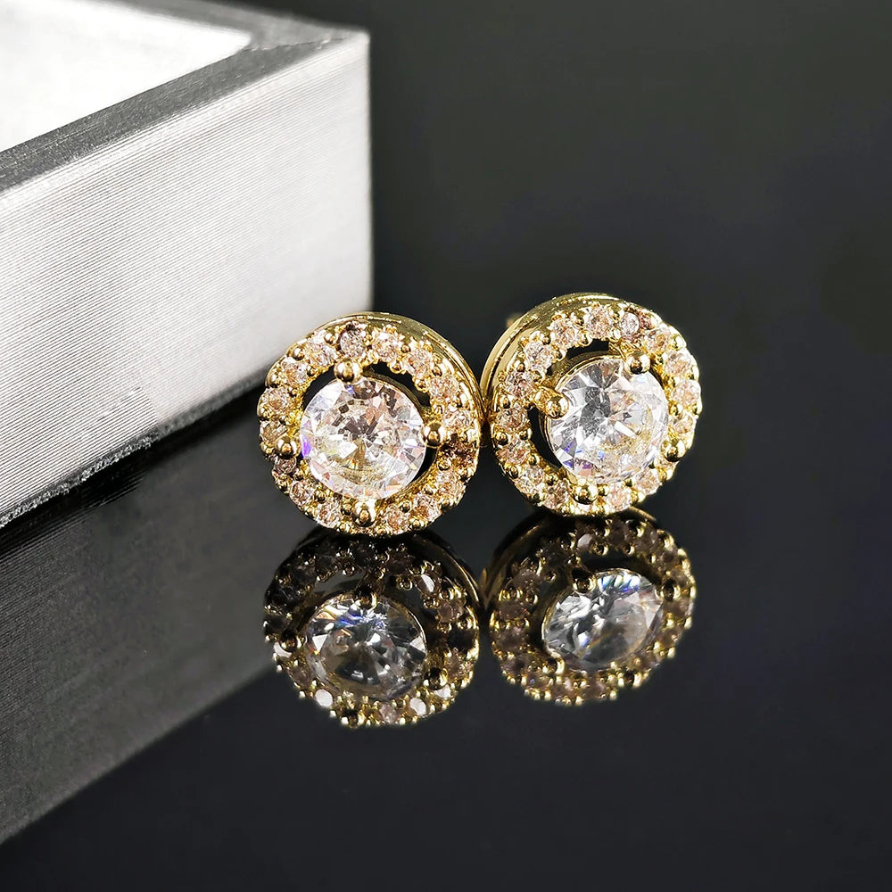 2025 Nouvelle couleur argent Coréen Zircon Cercle Stud Boucles d’oreilles pour femmes idéal pour offrir en Cadeau  E232