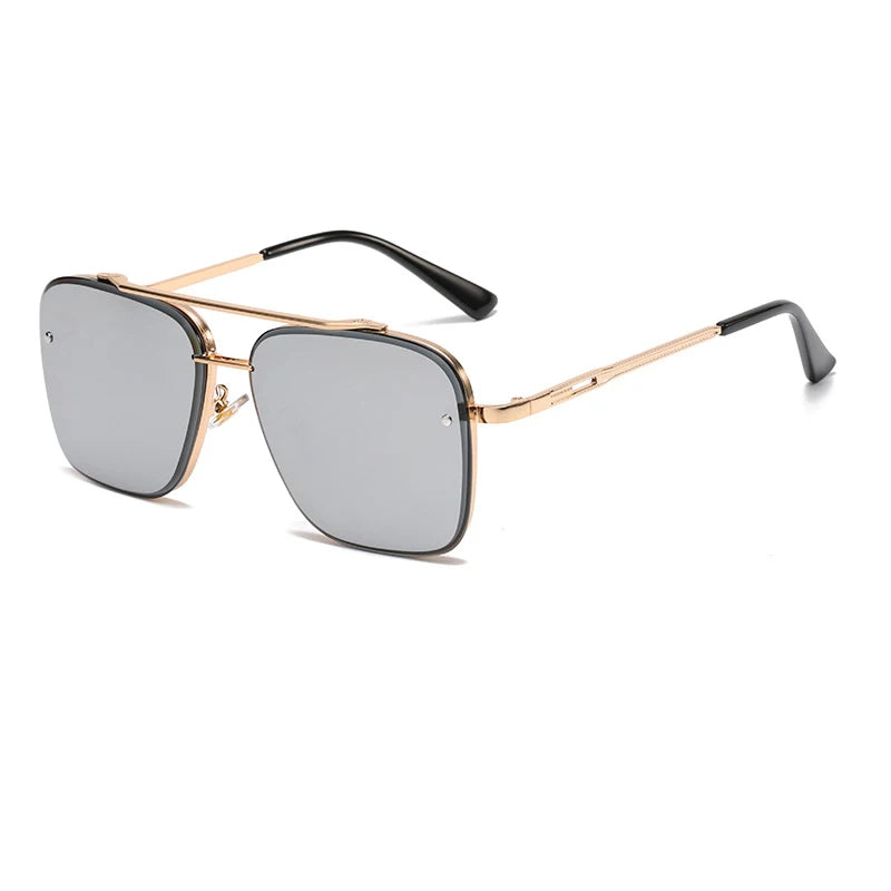 Nouvelles lunettes de soleil dégradées pour hommes Mode Métal Grand cadre Lunettes de soleil Marque Design Luxe Lunette De Soleil Homme