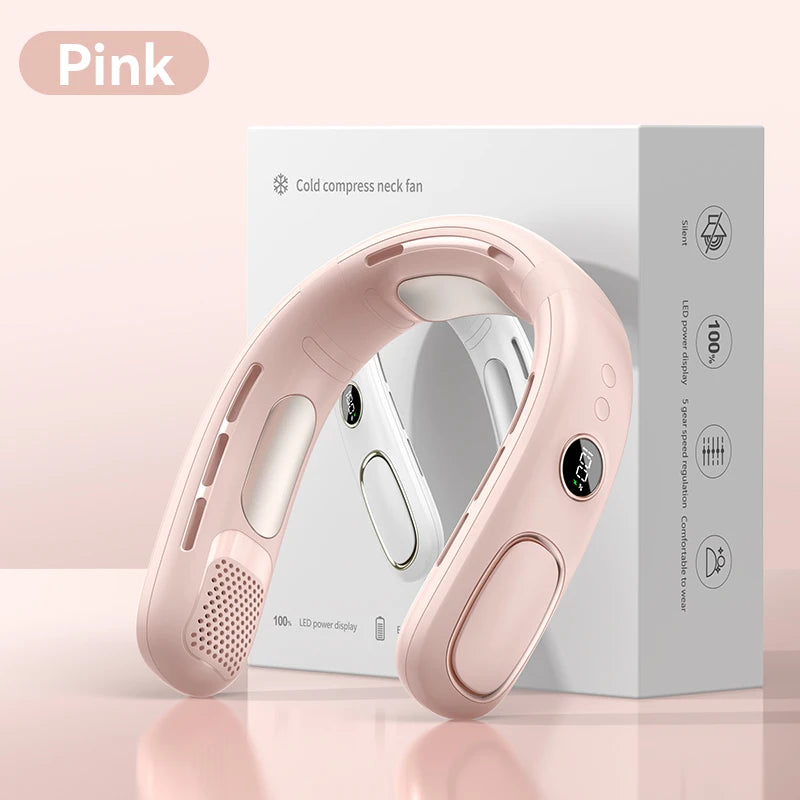 Ventilateur de cou suspendu Mini 2026, ventilateur de cou portable sans pales, rafraîchisseur d'air, affichage numérique, climatiseur