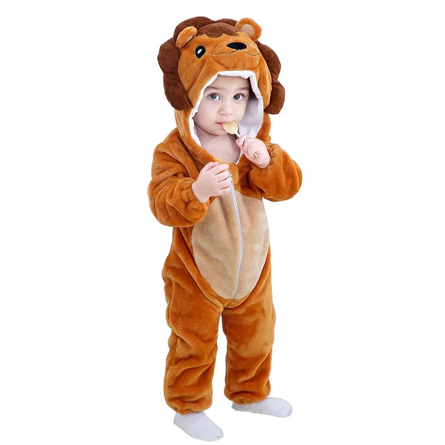 MICHLEY Carnaval Hiver Bébé Barboteuses À Capuche Flanelle Tout-petit Vêtements Pour Bébés Bodys D’Ensemble Combinaison Costume Pour Enfants Fille Garçon