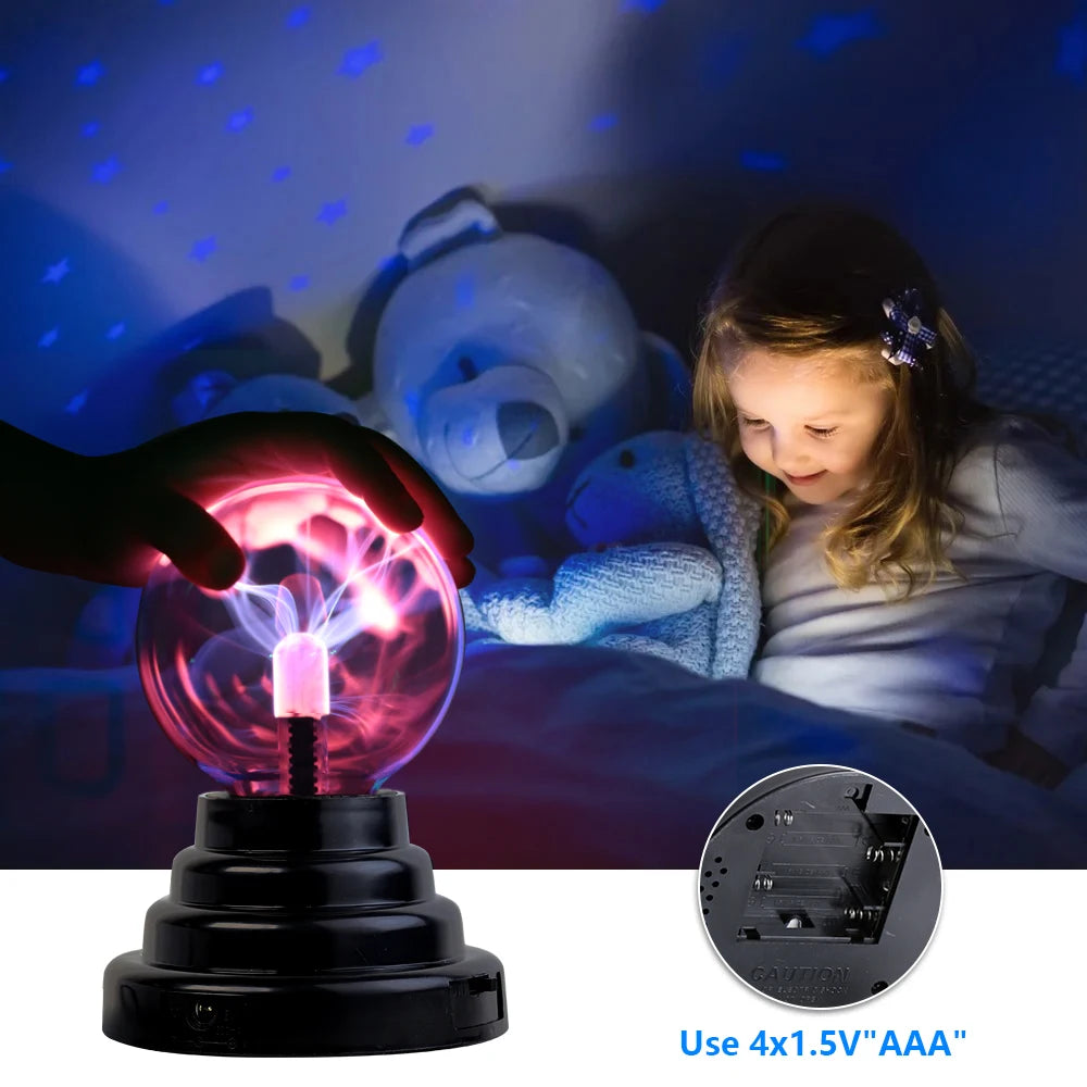 3 pouces nouveauté verre magique plasma boule lampe 220V tactile atmosphère sensible veilleuse enfants anniversaire Noël cadeau éclairage