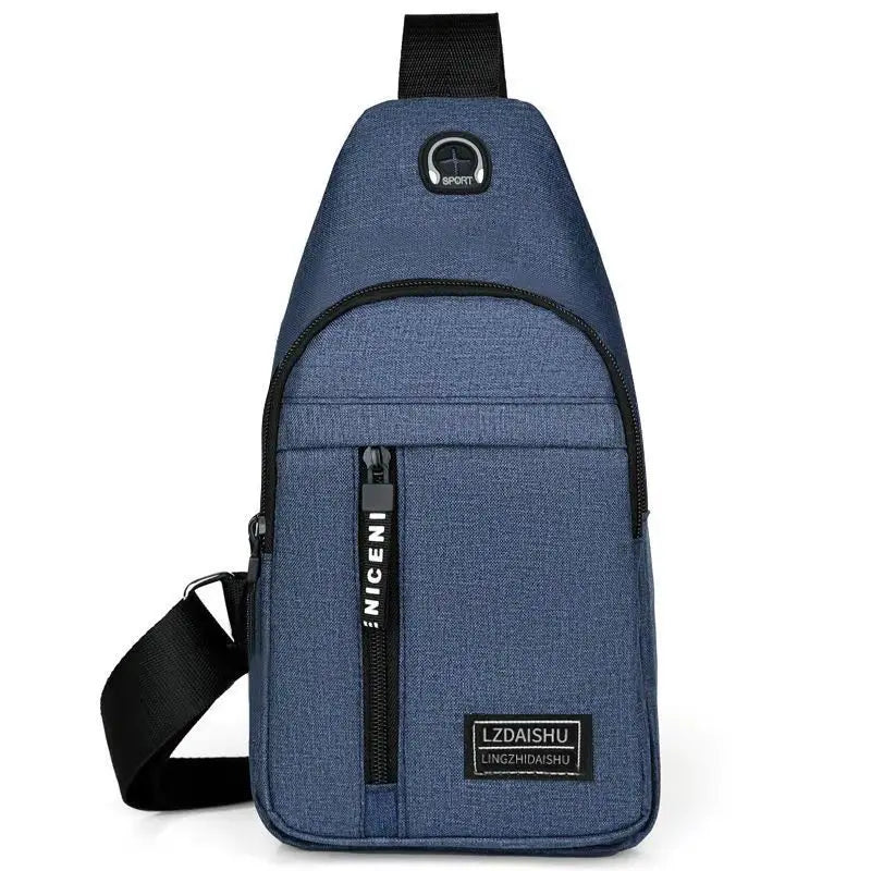 Sac pour homme Couleur unie Sac de poitrine pour hommes Extérieur Décontracté à la mode Petit sac à main en toile Zipper Messenger Sacs de mode