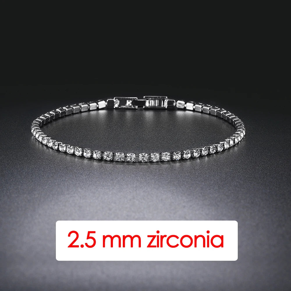 Hip Hop Iced Out 3/4/5mm Crystal Tennis Bracelet pour Hommes Trendy Punk Zirconia homme Chain on The Hand Streetwear Jewelry