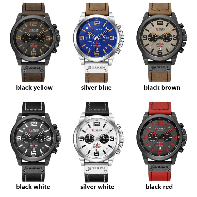 Montre Pour Hommes Top Marque Luxe CURREN Mode Cuir Quartz Hommes Montres Date Business Sport Homme Montre-Bracelet Montre Montre Homme