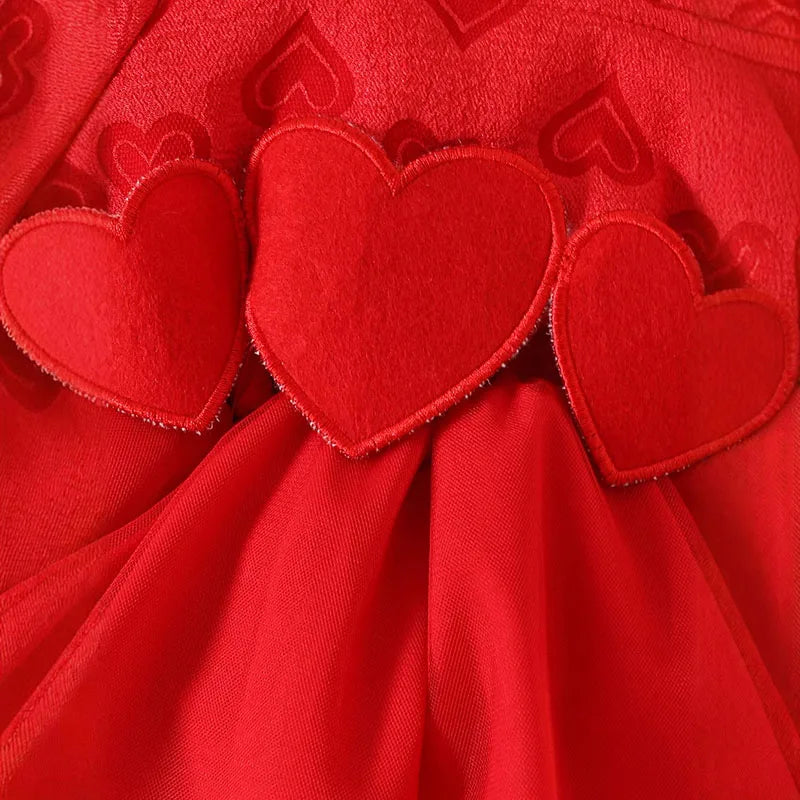 Saint-Valentin bébé cœur body mignon nouveau-né jupe en tulle bouffante manches courtes tout-petit une pièce vêtements d’été pour bébé