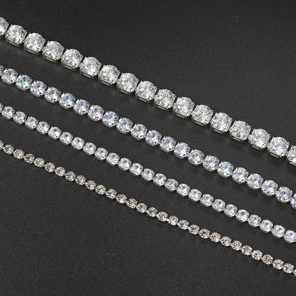 Hip Hop Iced Out 3/4/5mm Crystal Tennis Bracelet pour Hommes Trendy Punk Zirconia homme Chain on The Hand Streetwear Jewelry