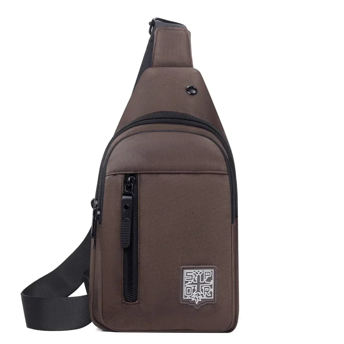 Sac de poitrine multi-poches en tissu oxford de couleur unie, sac de poitrine de sport décontracté pour les sorties et les déplacements quotidiens