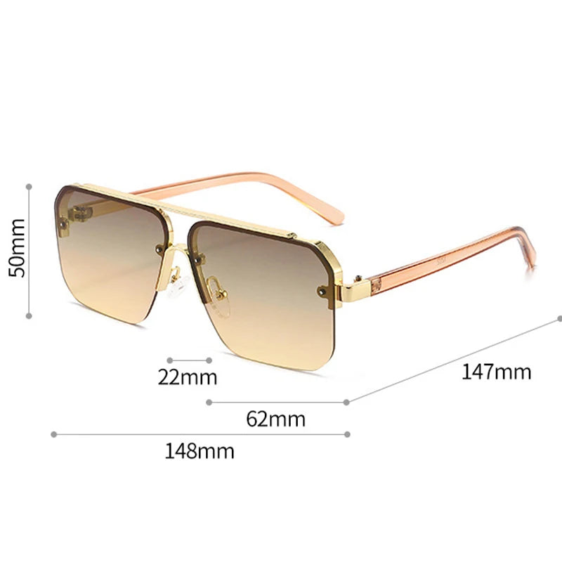 Nouvelles lunettes de soleil dégradées pour hommes Mode Métal Grande monture Lunettes de soleil Marque Design Luxe Lunette De Soleil Homme UV400 Lunettes