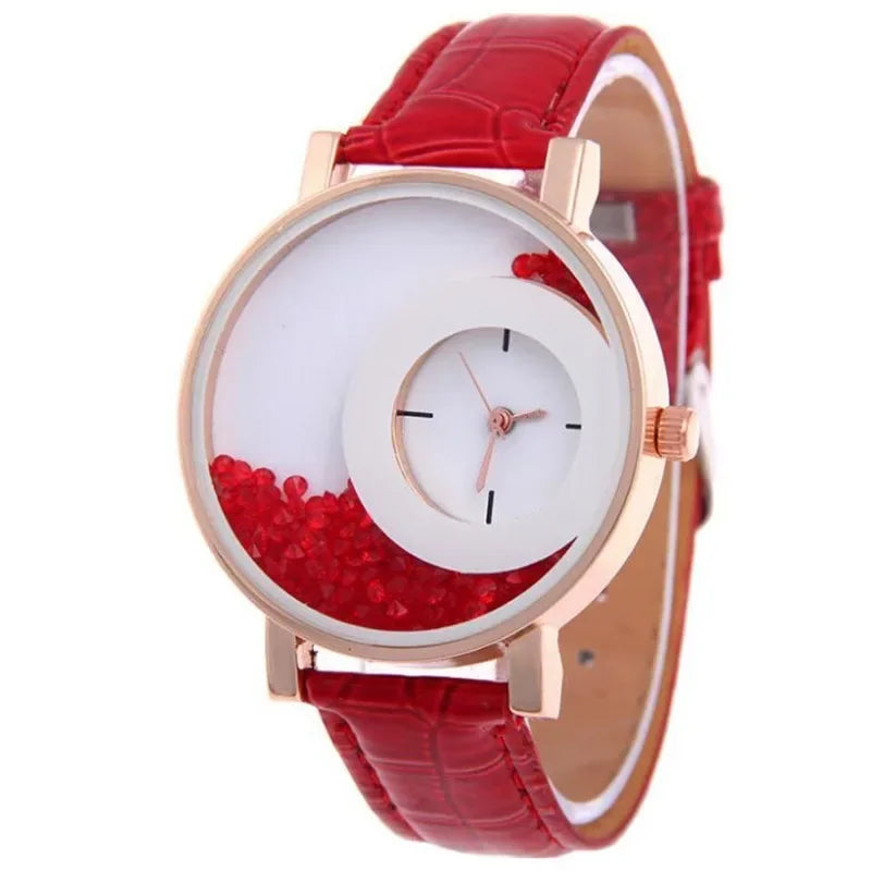 Broken Diamond Large Dial Student Montre pour femme Quartz Belt