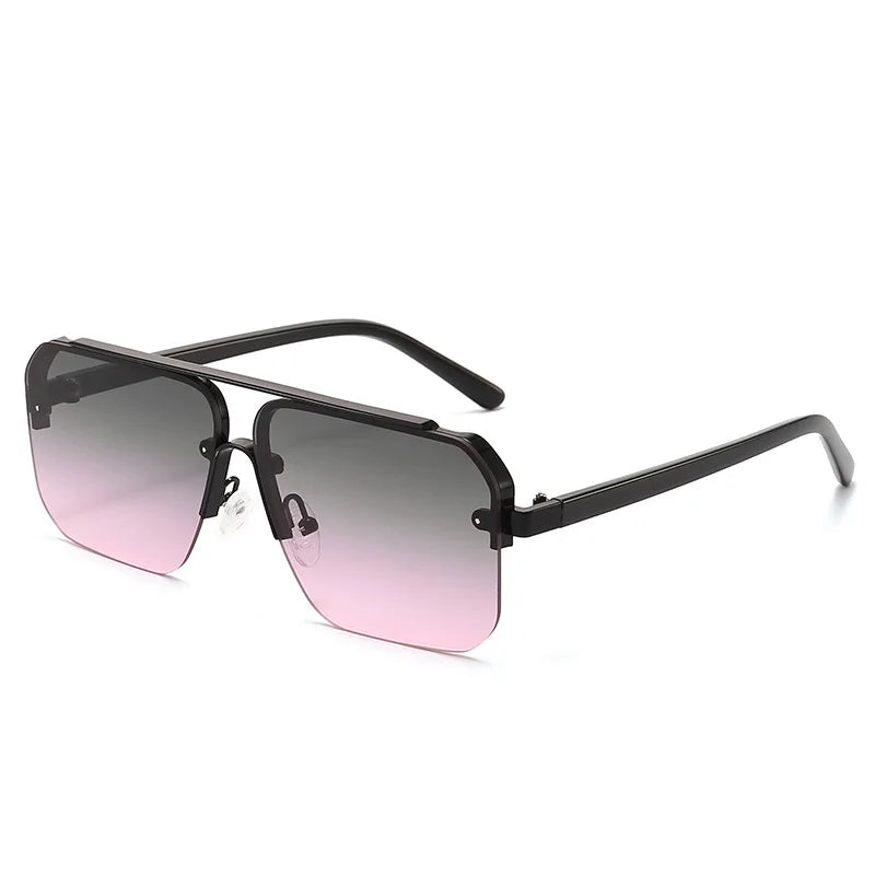 Nouvelles lunettes de soleil dégradées pour hommes Mode Métal Grande monture Lunettes de soleil Marque Design Luxe Lunette De Soleil Homme UV400 Lunettes