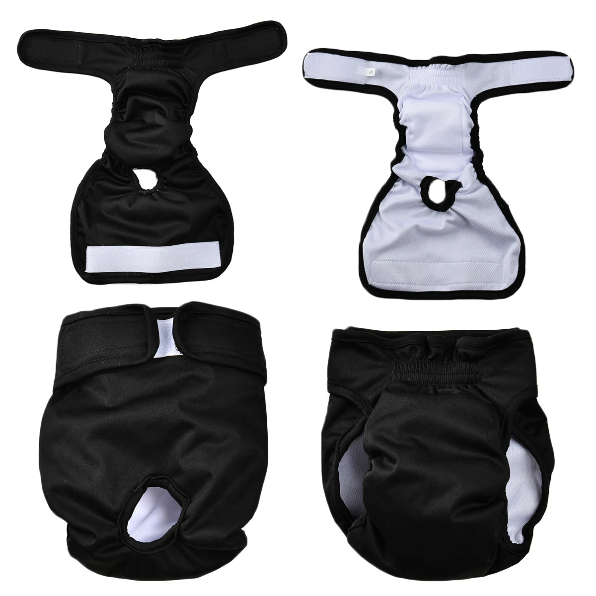 3pcs Couches pour chiens femelles lavables pour petits chiens moyens Pantalon physiologique réglable pour animaux de compagnie Ensembles de couches réutilisables étanches pour animaux de compagnie