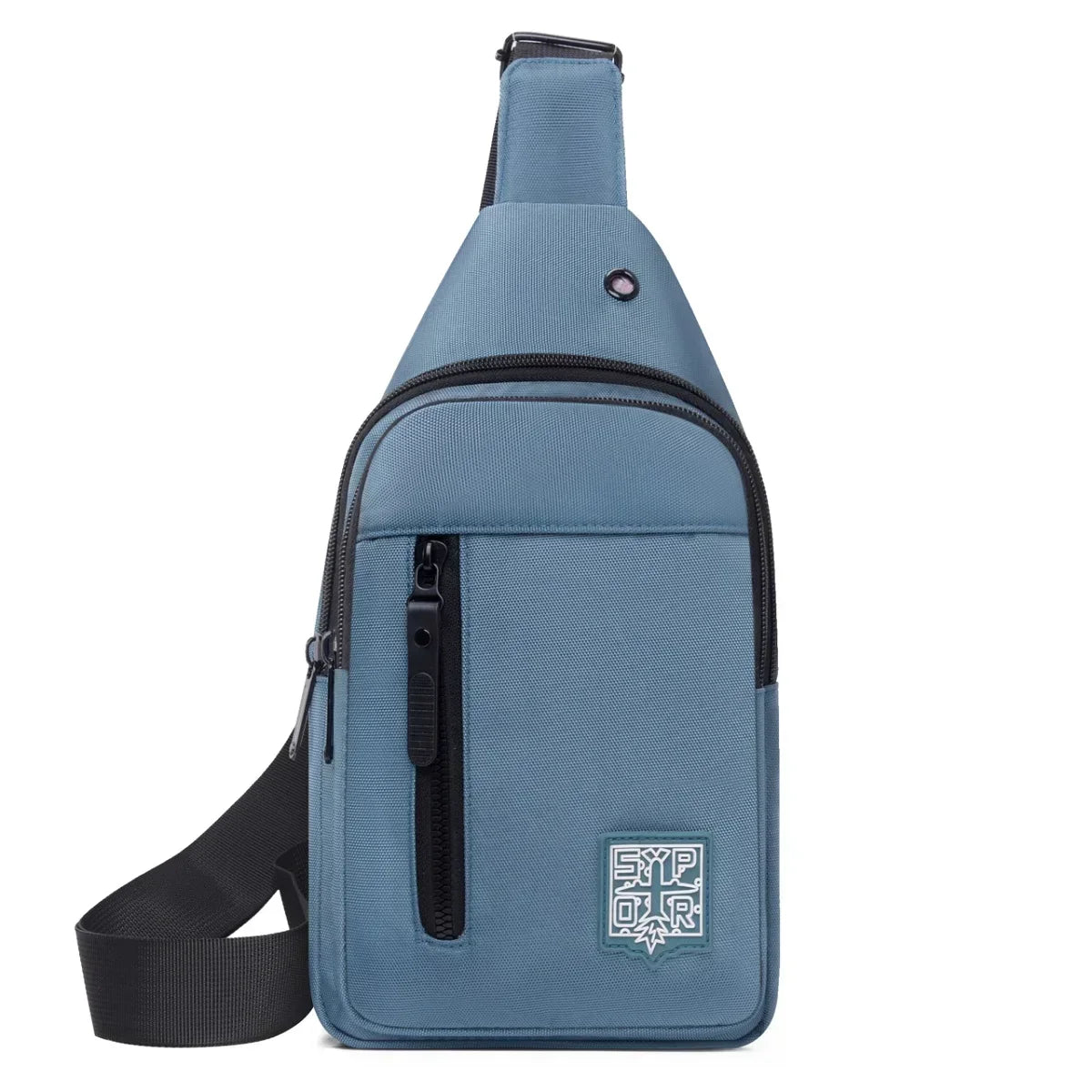 Sac de poitrine multi-poches en tissu oxford de couleur unie, sac de poitrine de sport décontracté pour les sorties et les déplacements quotidiens