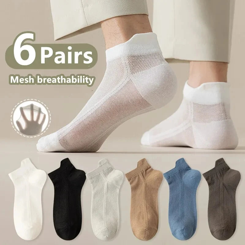 20/10/6/5/4/3/1pairs Chaussettes de cheville confortables respirantes en coton de mode pour hommes, chaussettes d’été pour hommes