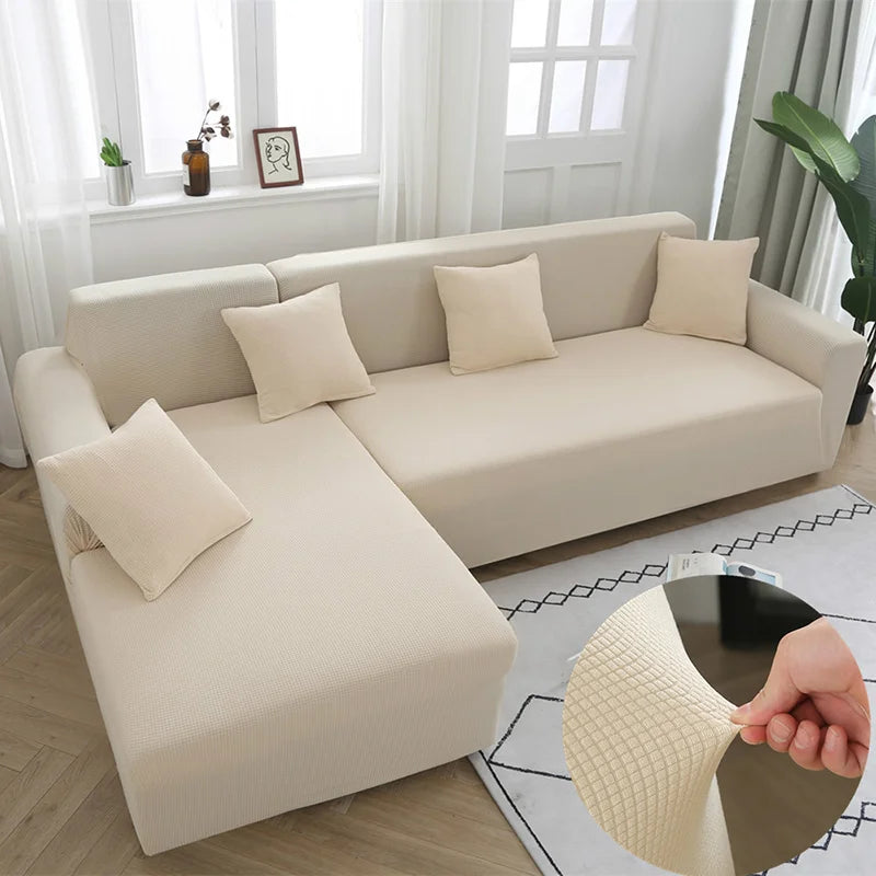 Housse extensible Jacquard pour canapé d'angle, pour salon, compatible avec canapé d'angle