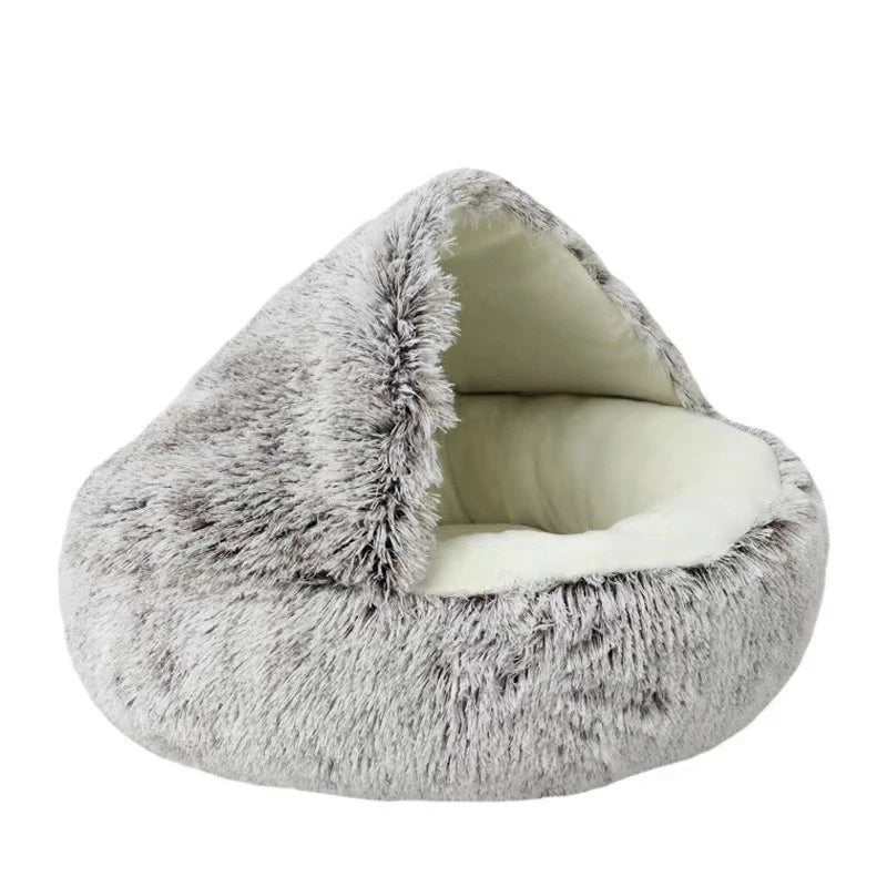 Lit pour chat, matelas pour animaux de compagnie, lit douillet et chaud en peluche avec housse, nid rond pour chat, chien ou chaton, idéal pour les petits chiens.