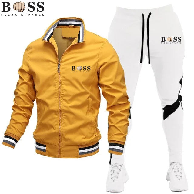 Nouveaux survêtements pour hommes 2024 Ensembles pour hommes Sweat-shirt + pantalon de survêtement Survêtement Fermeture éclair Col montant Costume de sport Jogging Fitness Vêtements pour hommes