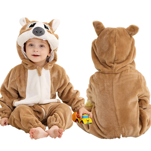 MICHLEY Carnaval Hiver Bébé Barboteuses À Capuche Flanelle Tout-petit Vêtements Pour Bébés Bodys D’Ensemble Combinaison Costume Pour Enfants Fille Garçon