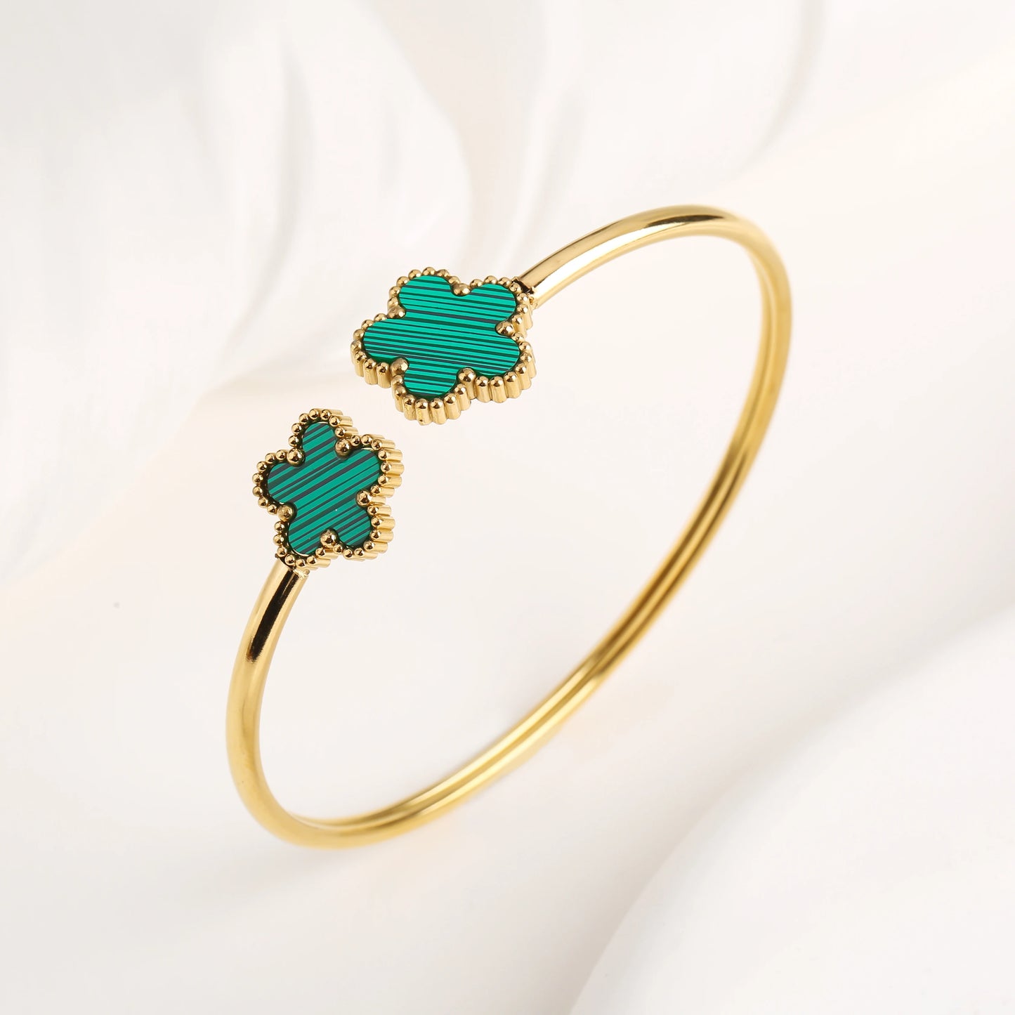 Simple en acier inoxydable coquille blanche cinq feuilles fleur bracelet classique trèfle poignet bijoux luxe pour femme fête bijoux cadeau
