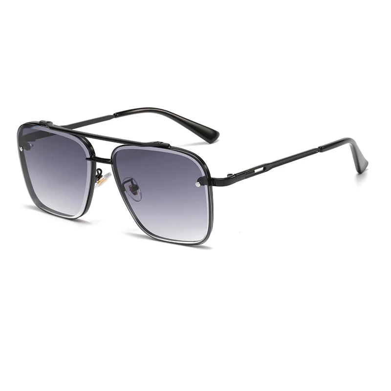 Nouvelles lunettes de soleil dégradées pour hommes Mode Métal Grand cadre Lunettes de soleil Marque Design Luxe Lunette De Soleil Homme