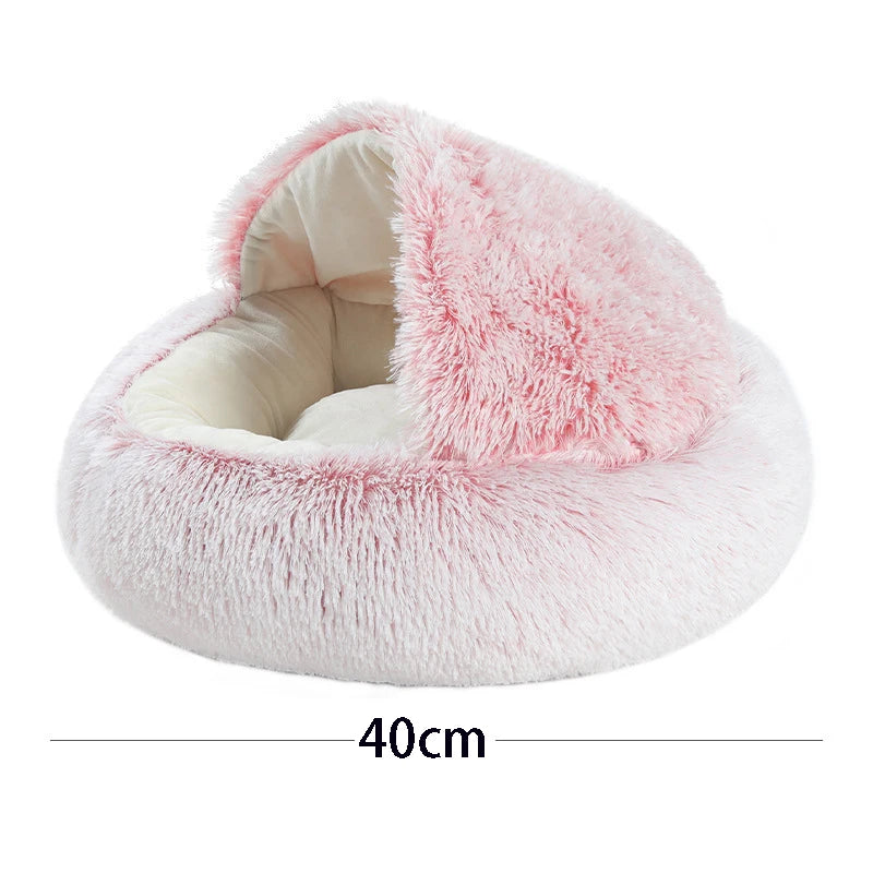 Lit pour chat, matelas pour animaux de compagnie, lit douillet et chaud en peluche avec housse, nid rond pour chat, chien ou chaton, idéal pour les petits chiens.