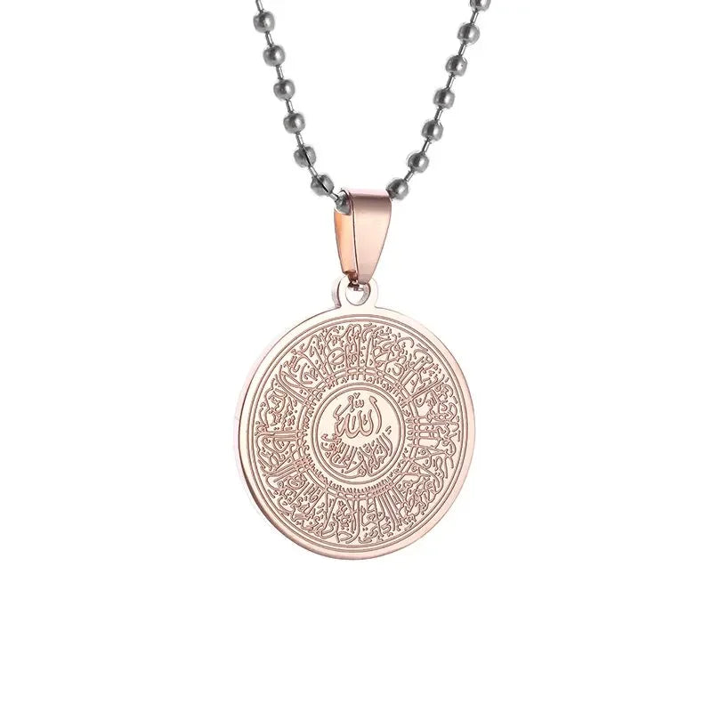 Couleur or musulman Allah Coran pendentif collier hommes femmes mode foi islam bijoux religieux Ramadan cadeaux