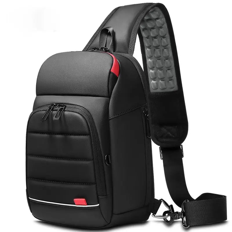 EURCOOL Sac à bandoulière multifonction Hommes Sacs à bandoulière d’affaires USB Charge Design Sac de poitrine Sac étanches