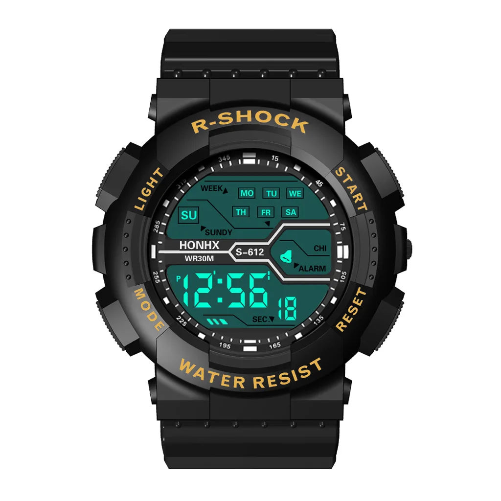 Montre Homme Multifonction Grand écran LED Électronique Étanche Lumineux Militaire Numérique Montres-Bracelets Reloj Hombre